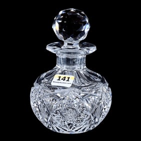 Cologne Bottle, American Brilliant Cut Glass, Hobstar, Crosshatch, Crosscut Diamond & Fan Motif