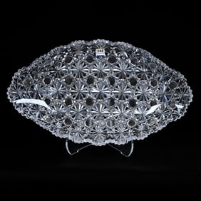 Ice Cream Tray, American Brilliant Cut Glass, Russian Ambassador Pattern