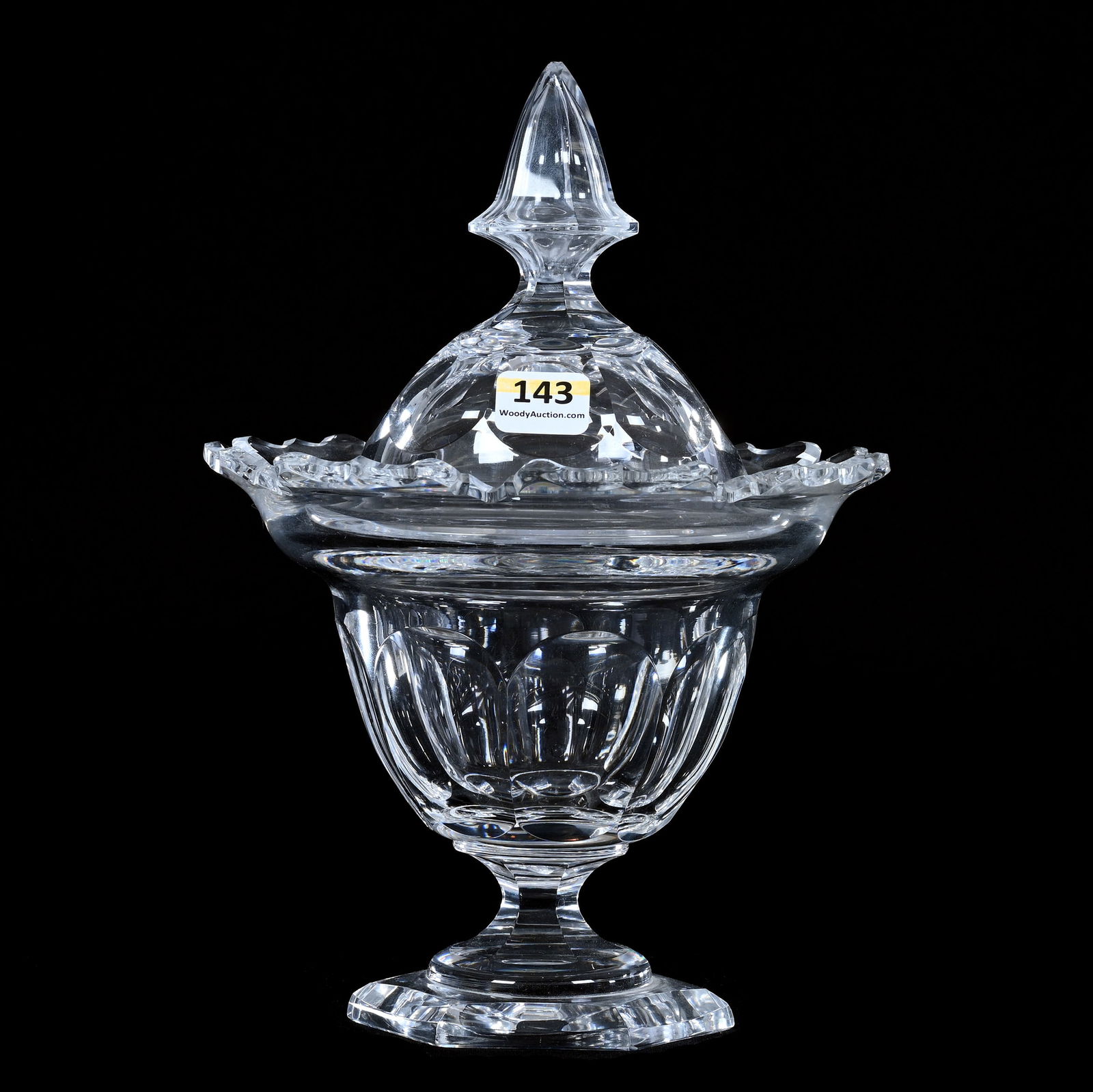 Pedestal Covered Candy Jar, American Brilliant Cut Glass, Flute Pattern (1 of 5)
