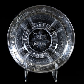 Bowl, American Brilliant Cut Glass, Signed Hawkes Classic Pattern