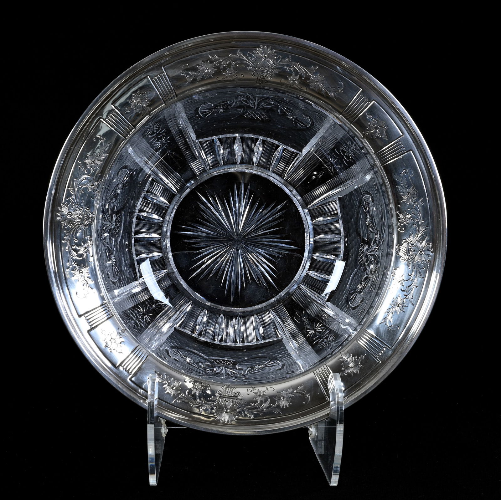 Bowl, American Brilliant Cut Glass, Signed Hawkes Classic Pattern (1 of 5)