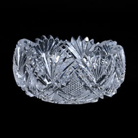 Master Salt Dip, American Brilliant Cut Glass, Parisian Pattern By Dorflinger