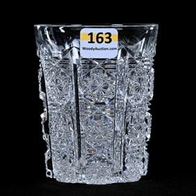 Tumbler, American Brilliant Cut Glass, Signed Hawkes Panel Pattern