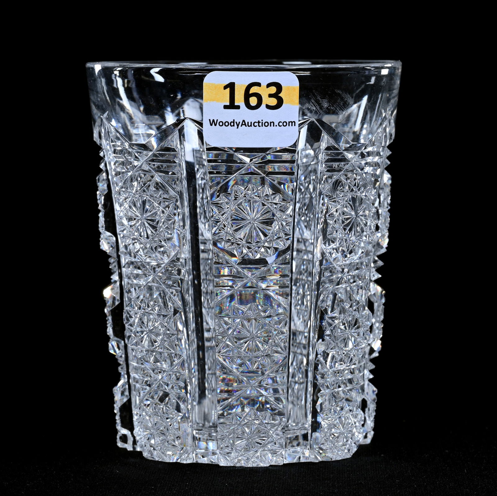 Tumbler, American Brilliant Cut Glass, Signed Hawkes Panel Pattern (1 of 4)