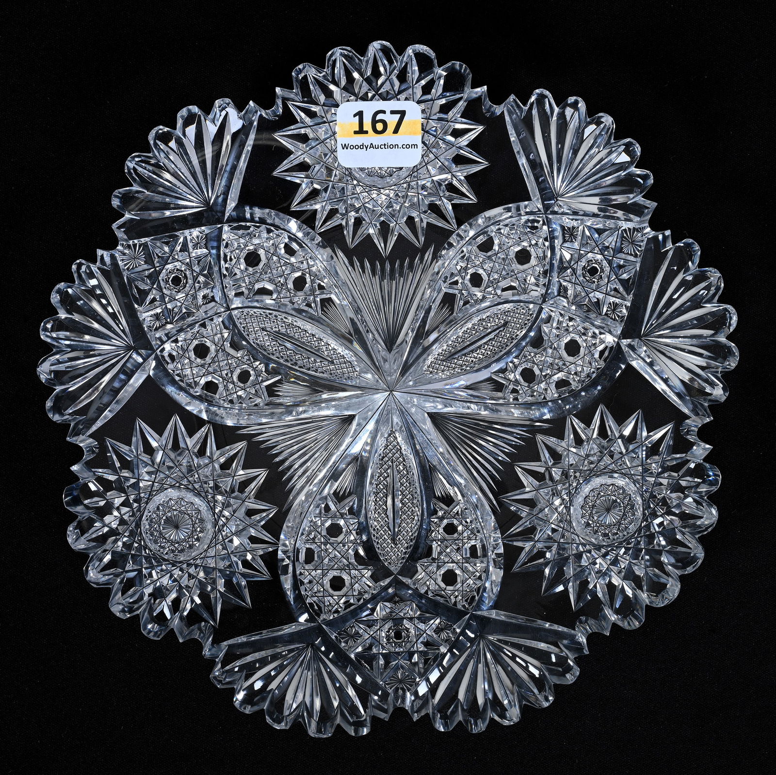 Plate, American Brilliant Cut Glass, Chrysanthemum Pattern By Hawkes (1 of 2)