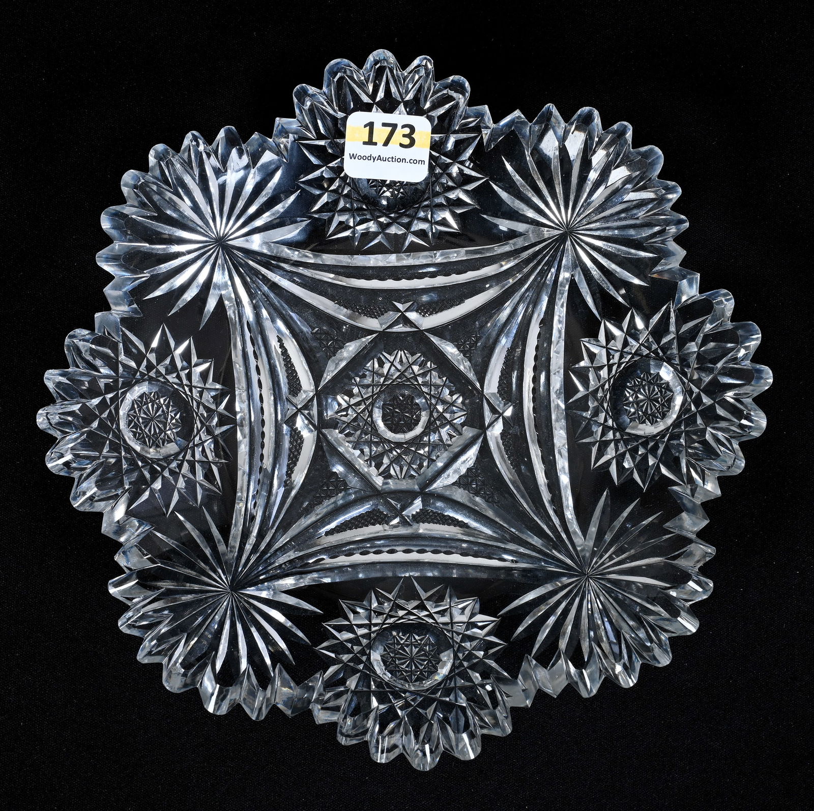 Plate, American Brilliant Cut Glass, Drape Pattern By Straus (1 of 2)