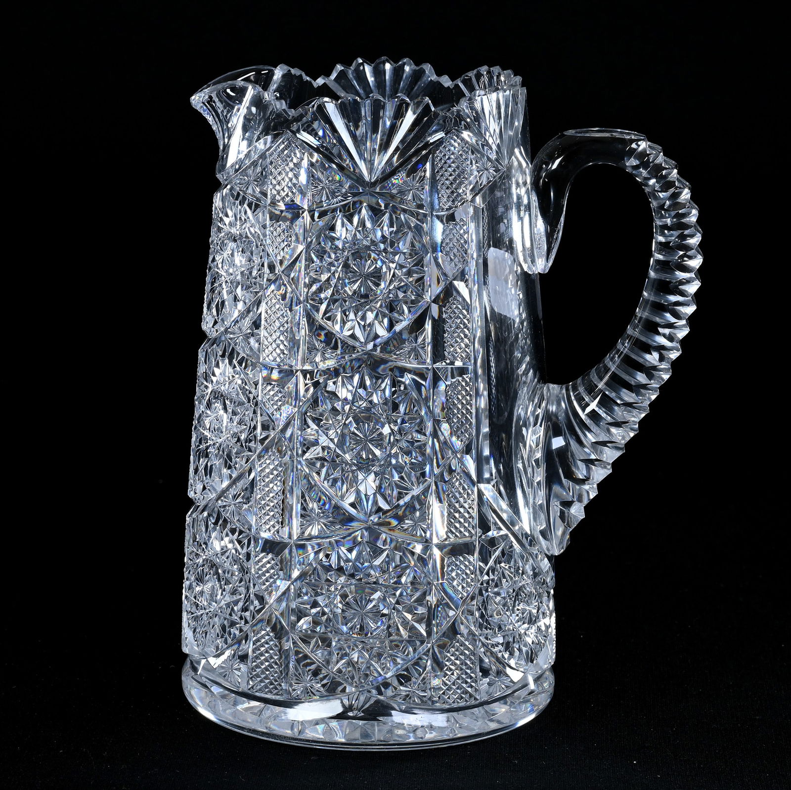 Milk Jug, American Brilliant Cut Glass, Electra Pattern By Straus (1 of 4)