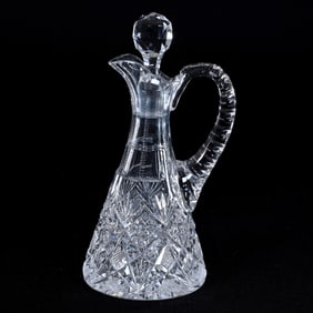 Cruet Bottle, American Brilliant Cut Glass, Marlboro Pattern By Dorflinger