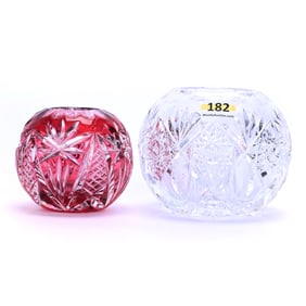 (2) Rose Bowls, Cut Glass