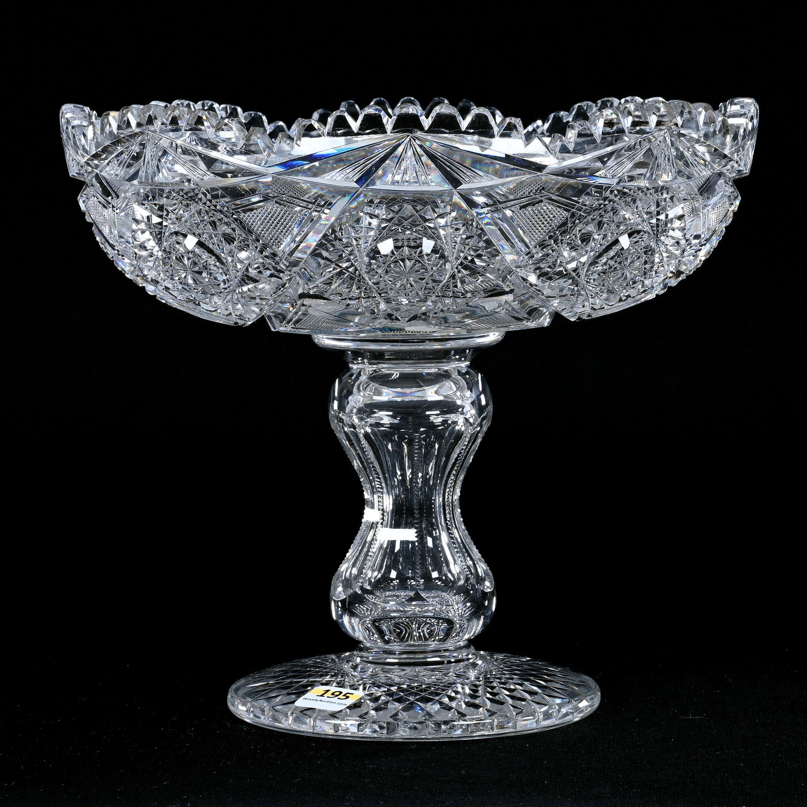 Compote, American Brilliant Cut Glass, Heron Pattern By J. Hoare (1 of 5)