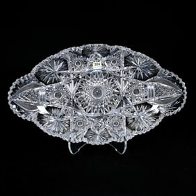 Ice Cream Tray, American Brilliant Cut Glass, Fredericka Pattern Designed By W. C. Anderson