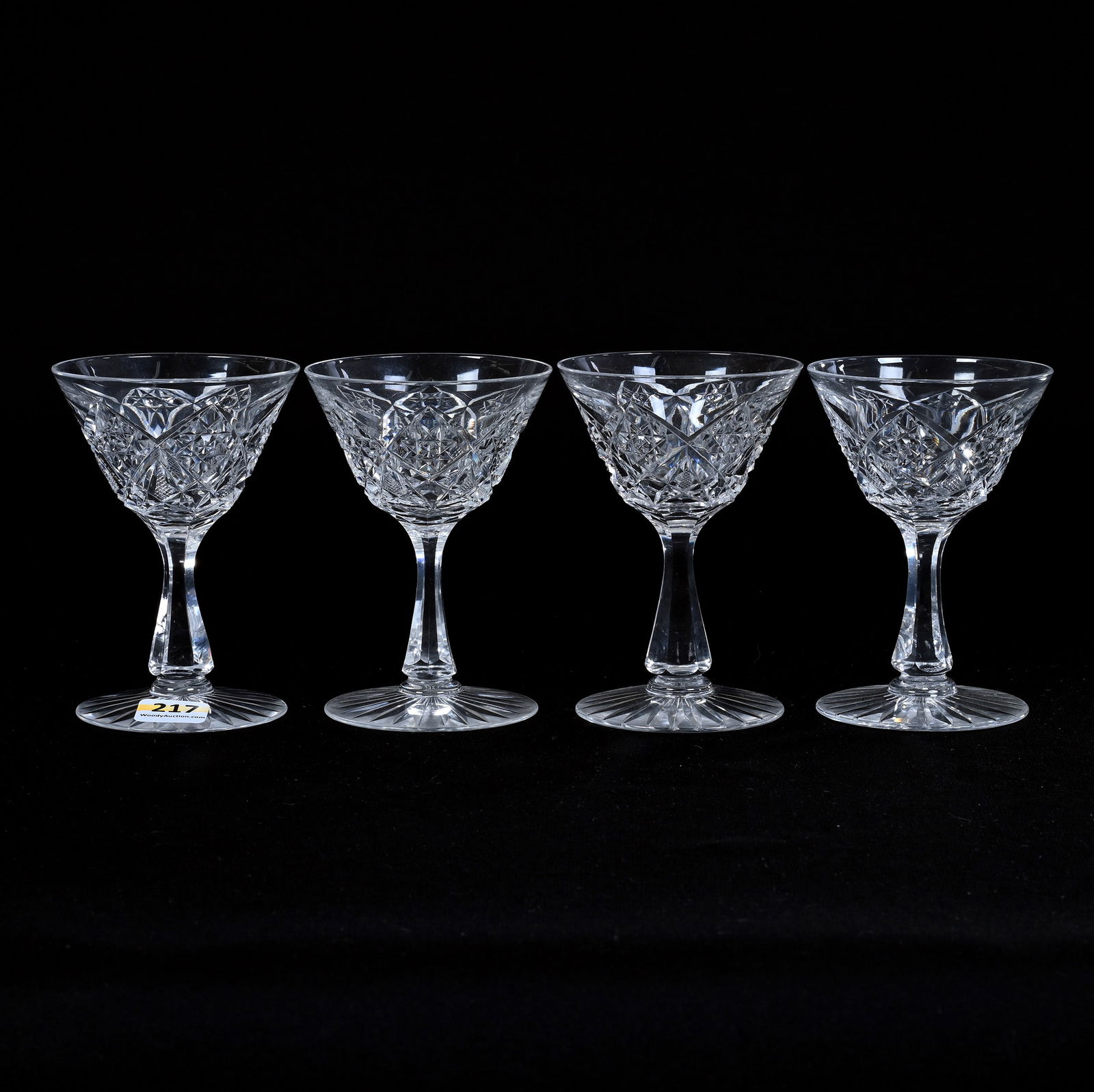 (4) Cocktail Stems, American Brilliant Cut Glass, Gladys Pattern By Hawkes (1 of 3)