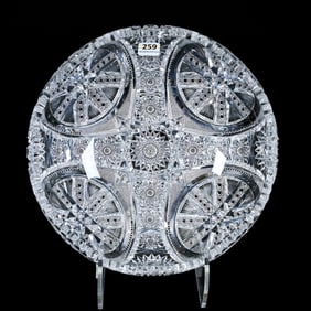 Bowl, Rolled Rim, American Brilliant Cut Glass, Chicago Pattern By Fry