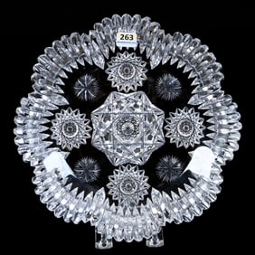 Round Tray, American Brilliant Cut Glass, Roland Pattern By Pitkin & Brooks