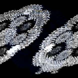 Round Tray, American Brilliant Cut Glass, Roland Pattern By Pitkin & Brooks: Round Tray, American Brilliant Cut Glass, Roland Pattern By Pitkin And Brooks, 9.75", Thick Blank, Three Outside Rim Tooth Chips, Sherri Schott Collection, Kansas.