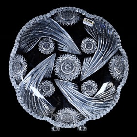 Low Bowl, American Brilliant Cut Glass, Comet Pattern By J. Hoare