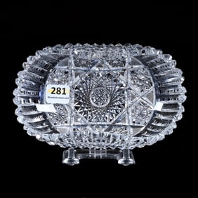 Folded Dish, American Brilliant Cut Glass, Sylph Pattern By C. F. Monroe