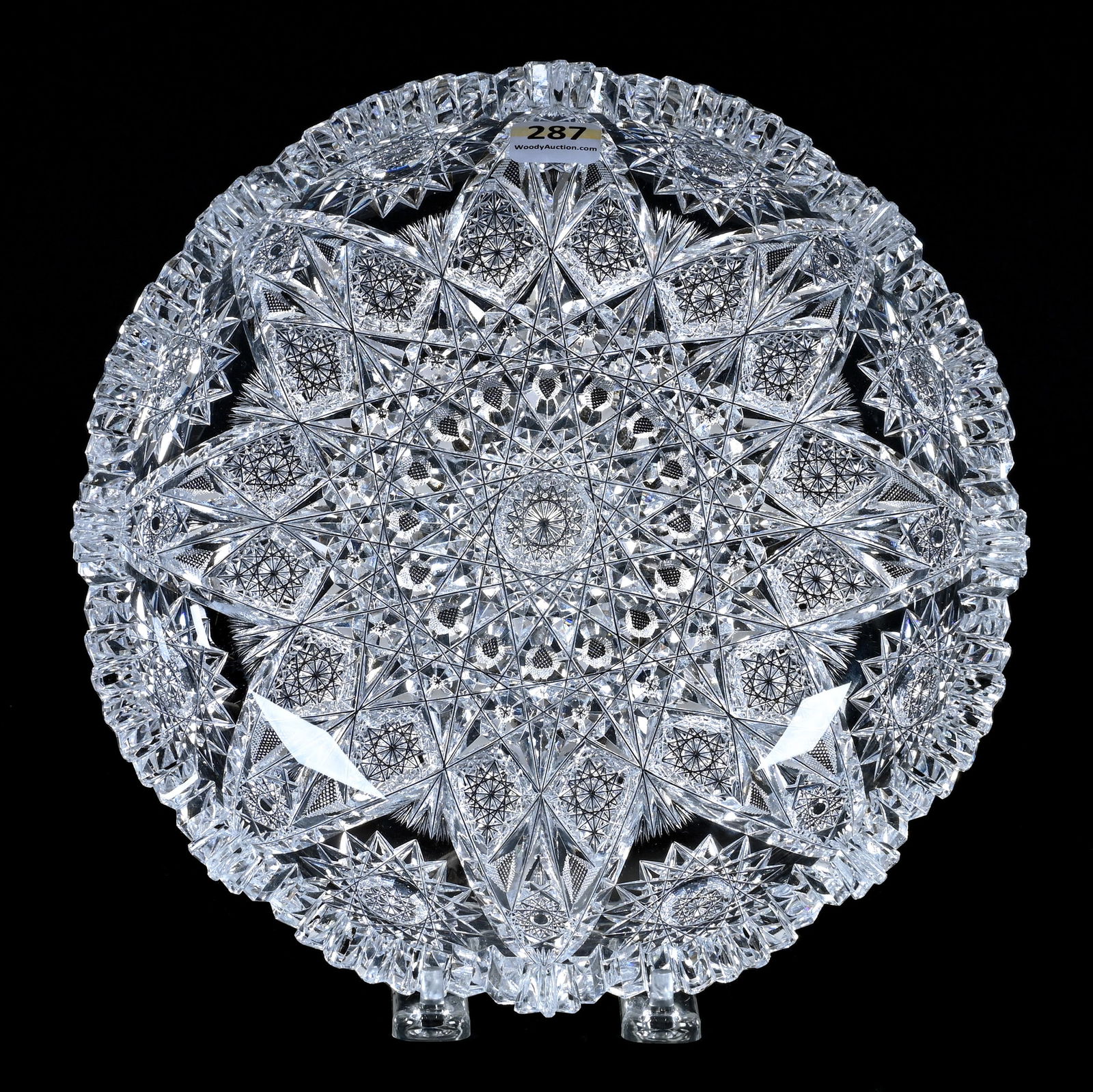 Low Bowl, American Brilliant Cut Glass, Expanding Star Pattern (1 of 2)