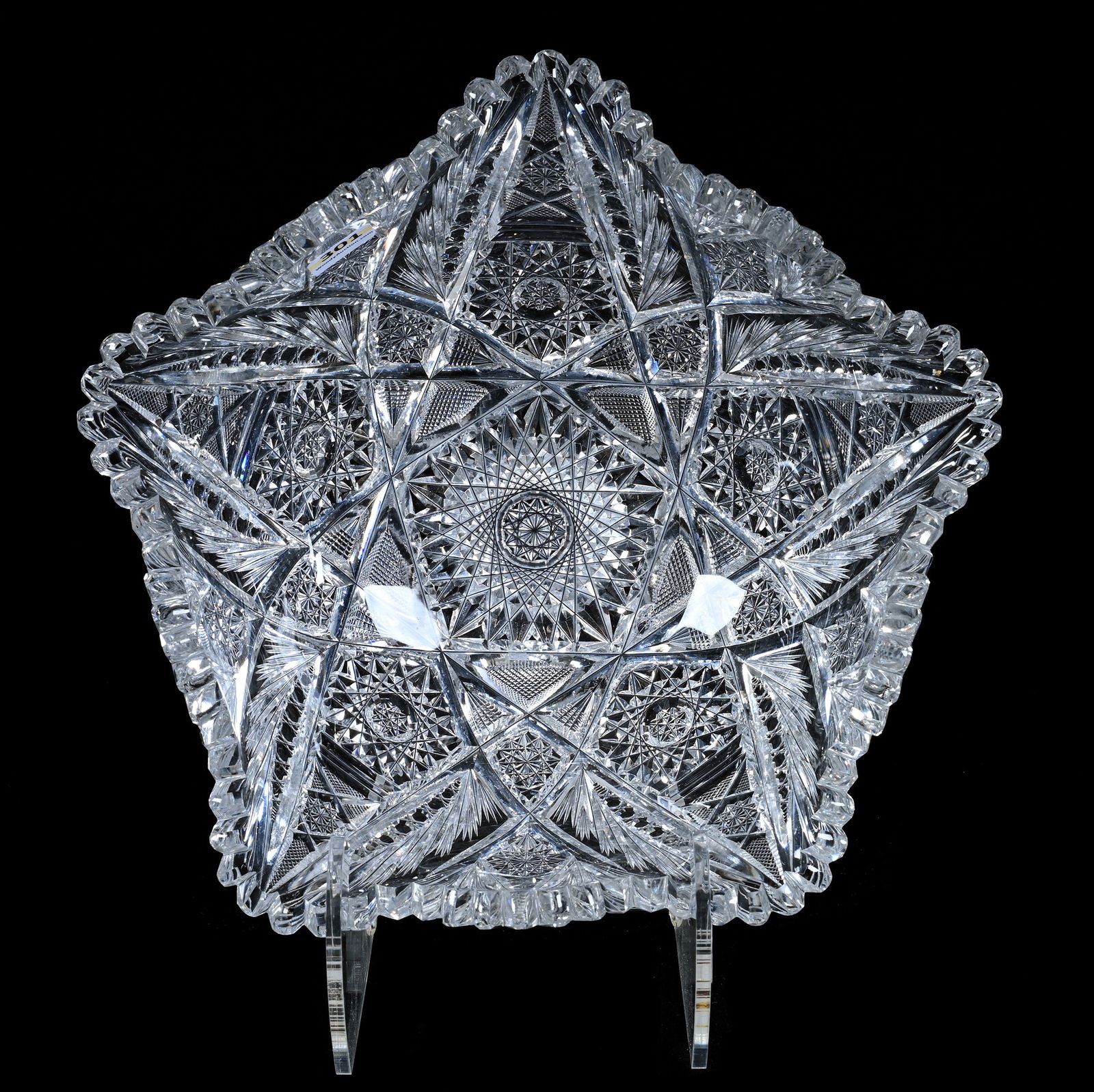 Bowl, Five-Sided, American Brilliant Cut Glass, Regalis Pattern Designed By W. C. Anderson For (1 of 4)
