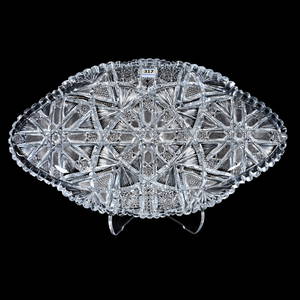 Ice Cream Tray, American Brilliant Cut Glass, Well Cut Eagle Pattern By Bergen