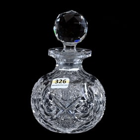 Cologne Bottle, American Brilliant Cut Glass, Signed Hawkes Queens Pattern