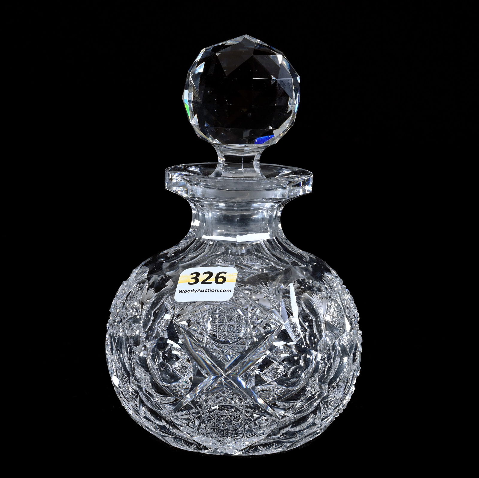 Cologne Bottle, American Brilliant Cut Glass, Signed Hawkes Queens Pattern (1 of 3)