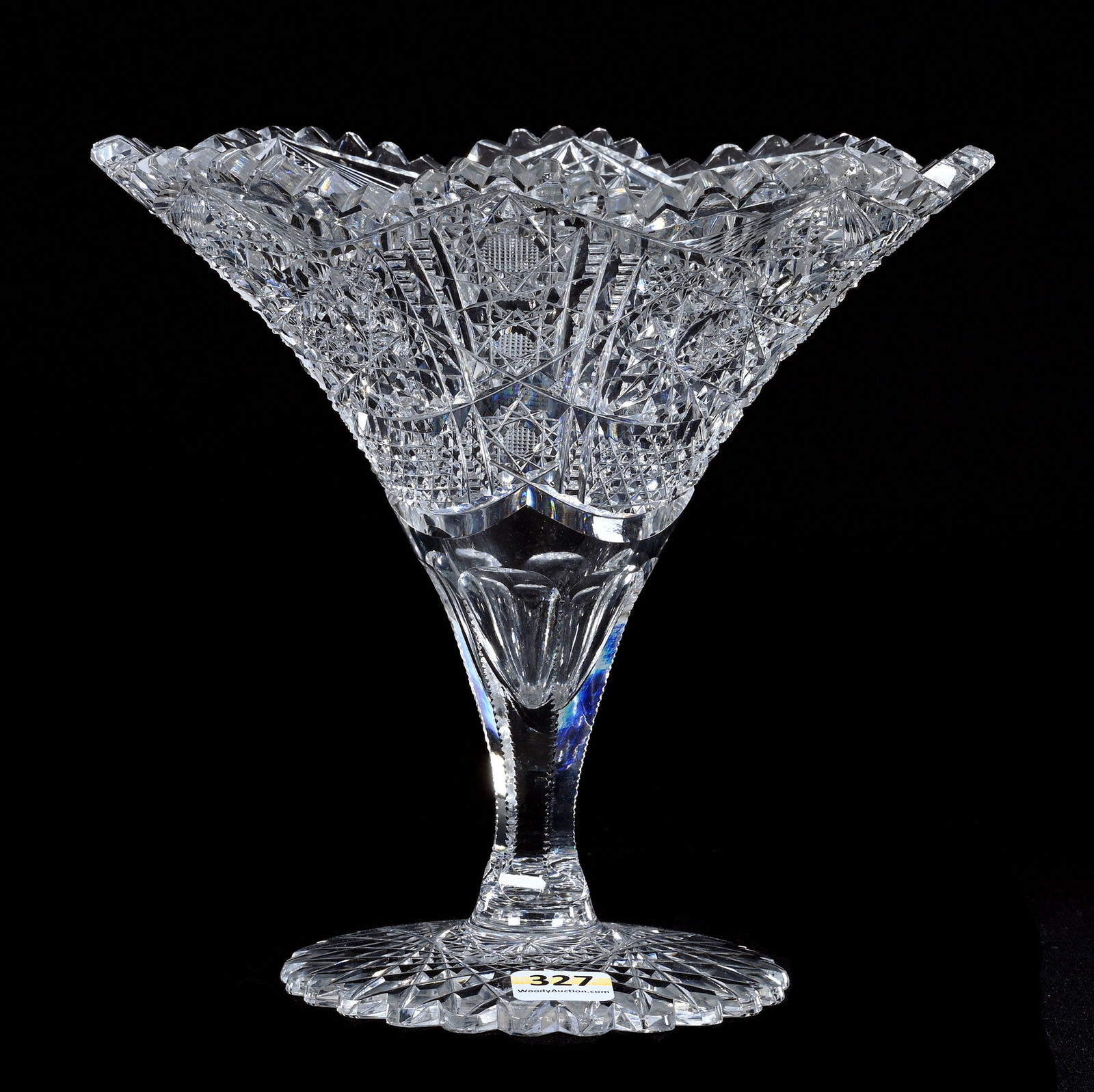 Tazza, American Brilliant Cut Glass, Hobstar, Nailhead Diamond, Prism And Fan Motif (1 of 3)