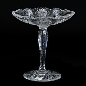 Compote, American Brilliant Cut Glass, Neola Pattern By Libbey