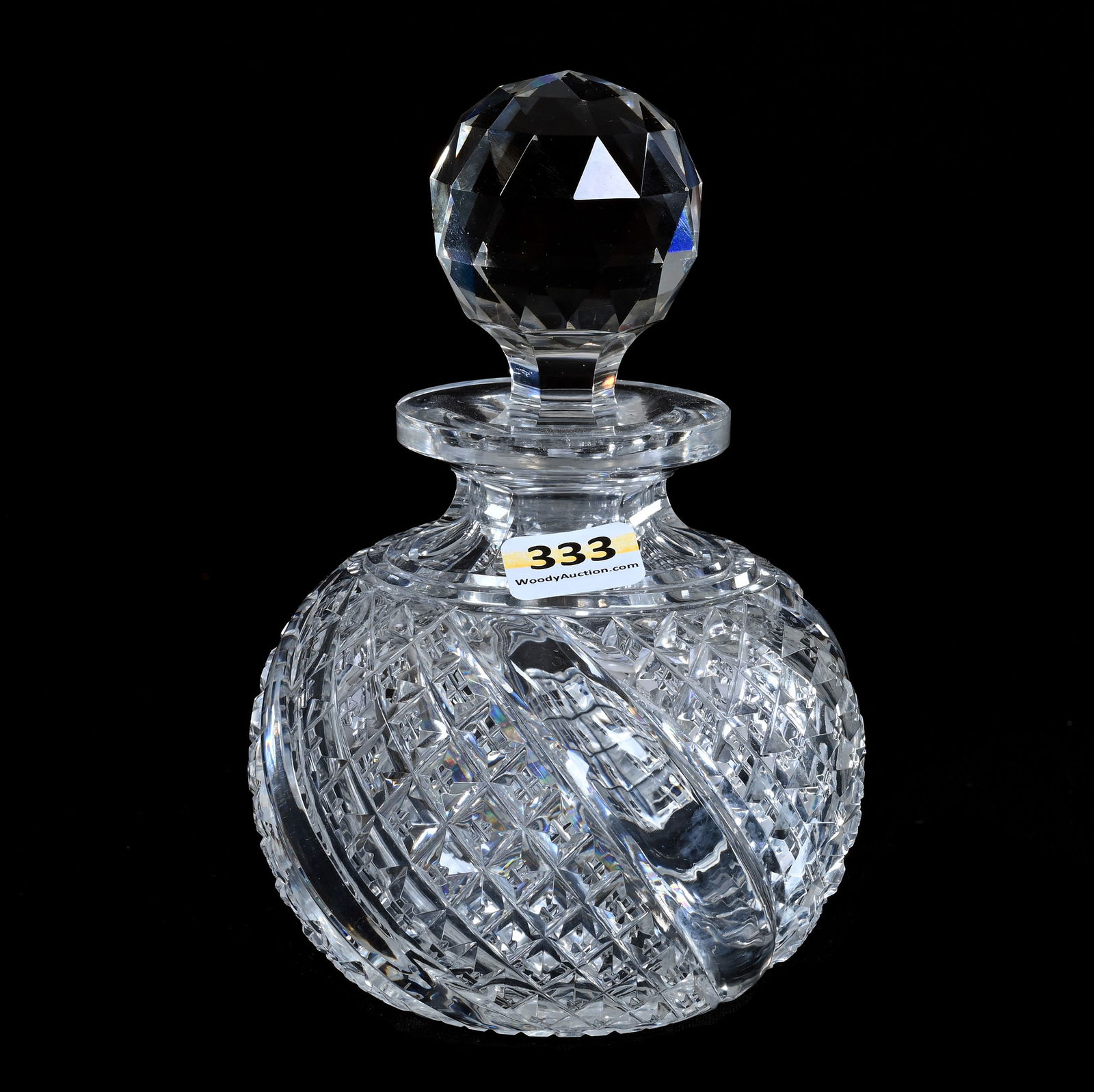 Cologne Bottle, American Brilliant Cut Glass, Crosscut Diamond And Swirled Pillar Pattern (1 of 3)