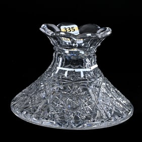 Conical Flower Center, American Brilliant Cut Glass, Hobstar And Prism Motif