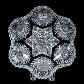 Low Bowl, American Brilliant Cut Glass, Pattern Resembles Star Pattern By Meriden