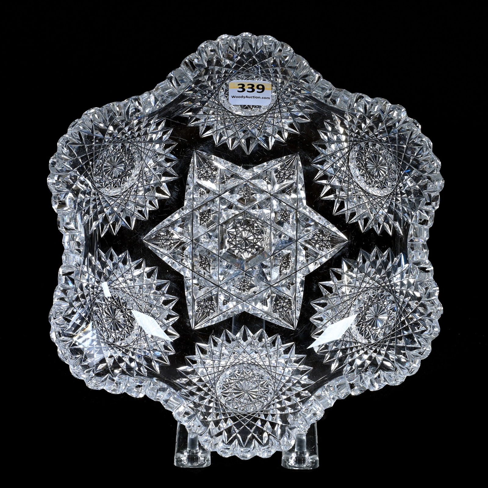 Low Bowl, American Brilliant Cut Glass, Pattern Resembles Star Pattern By Meriden (1 of 3)