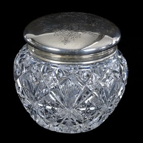 Covered Jar, American Brilliant Cut Glass, Brazilian Pattern By Hawkes