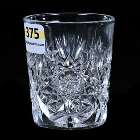 Shot Glass/Whiskey Tumbler, American Brilliant Cut Glass, Hobstar & Fan Motif