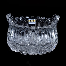 Ice Tub, Tab Handles, American Brilliant Cut Glass, Alhambra Pattern By Meriden