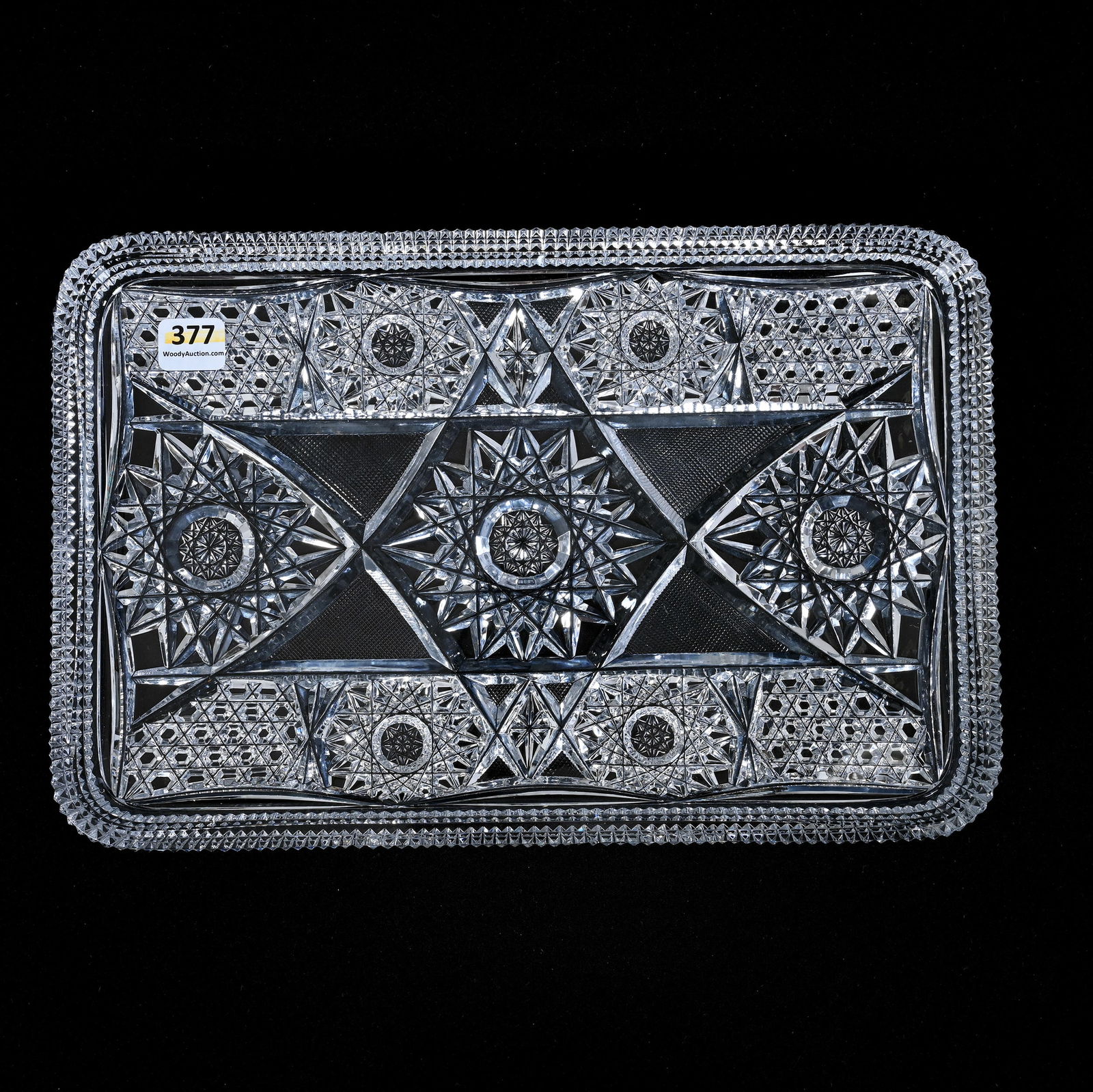 Dresser Tray, Cut Glass, Hobstar, Crosshatch & Nailhead Diamond Motif (1 of 2)