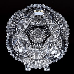 Plate, American Brilliant Cut Glass, Azora Pattern By Libbey