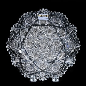 Plate, American Brilliant Cut Glass, Seneca Pattern By Empire