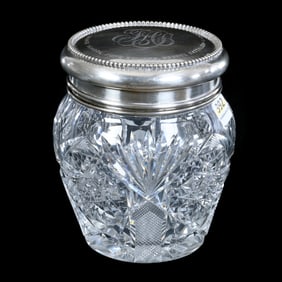 Humidor, American Brilliant Cut Glass, Pattern #50 By Dorflinger