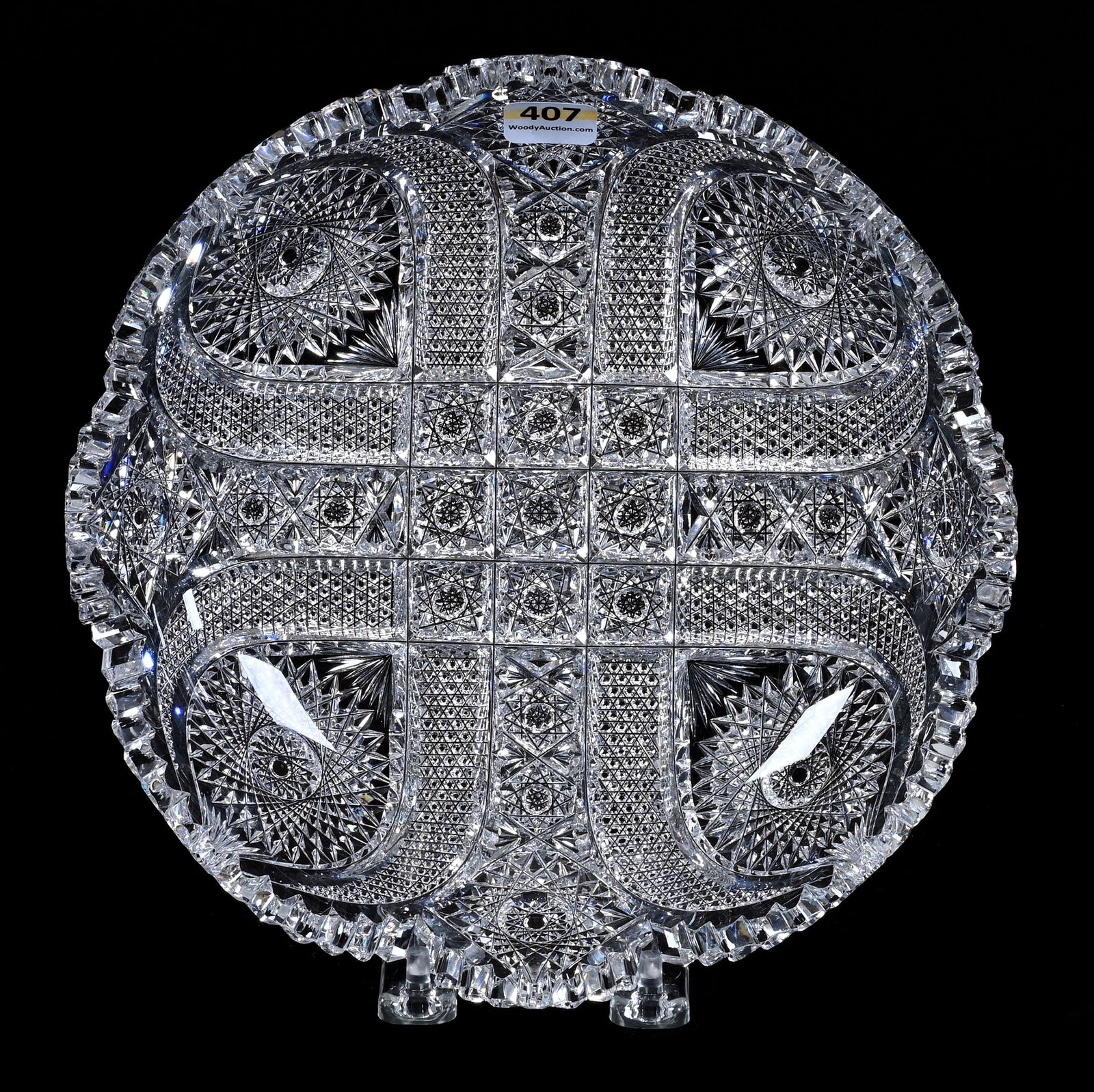 Low Bowl, American Brilliant Cut Glass, Four Sections Of Hobstar, Vesica, Nailhead Diamond & Hobstar (1 of 2)