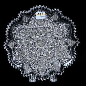 Plate, American Brilliant Cut Glass, Seneca Pattern By Empire