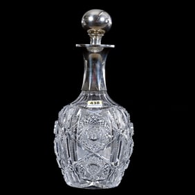 Decanter, American Brilliant Cut Glass, Acme Pattern By J. Hoare