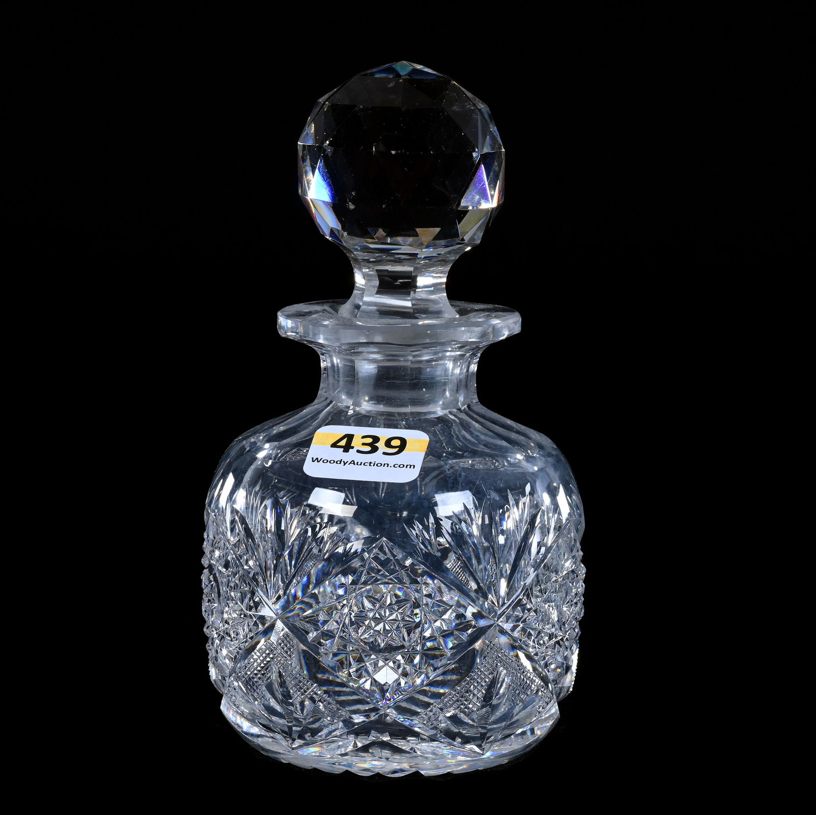 Cologne Bottle, American Brilliant Cut Glass, Signed Egginton Lotus Pattern (1 of 3)