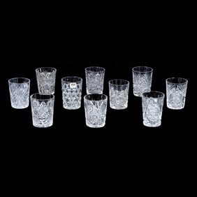 (10) Tumblers, American Brilliant Cut Glass, Various Patterns