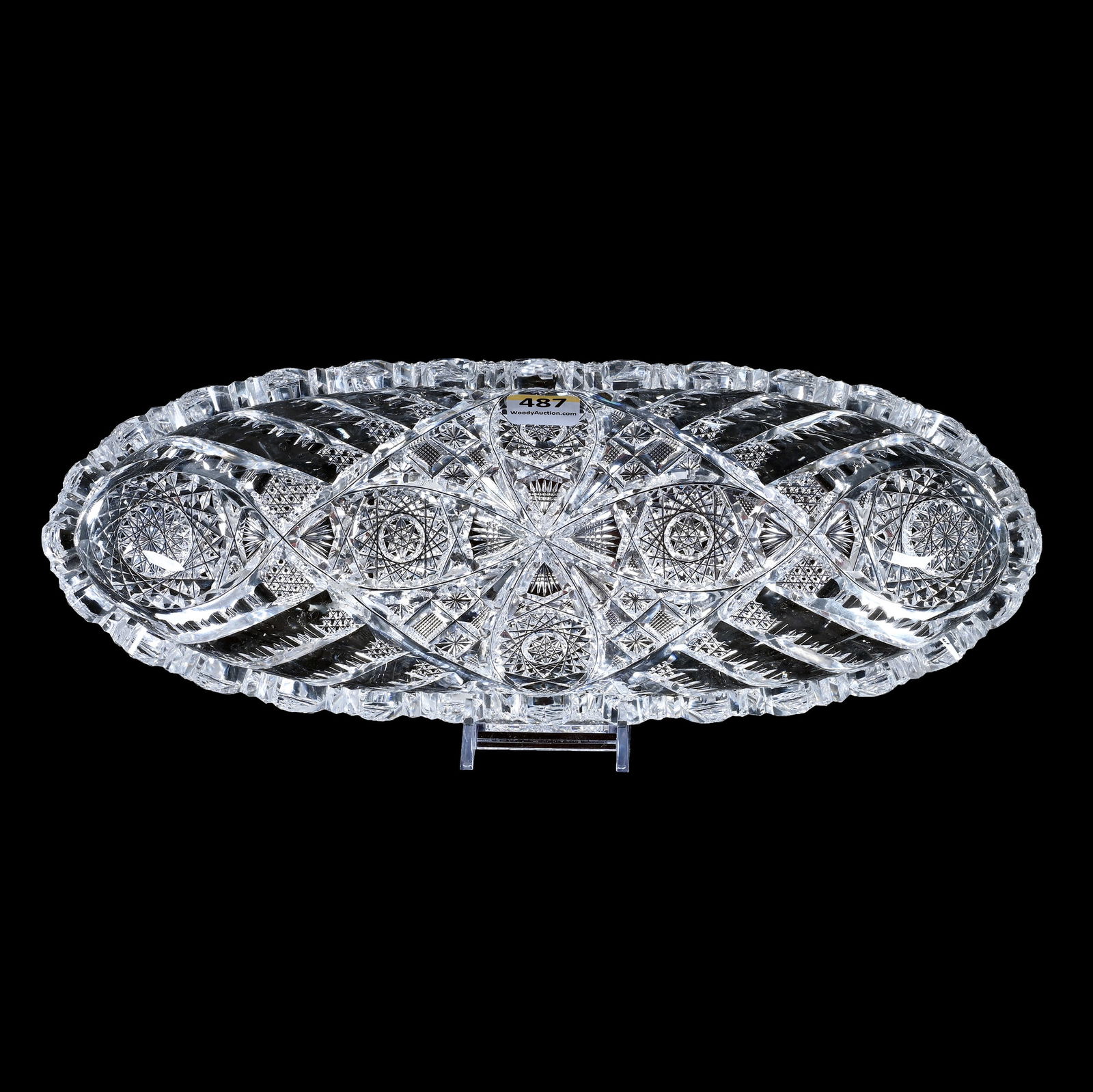 Celery Tray, American Brilliant Cut Glass, Signed Libbey Glenda Pattern (1 of 4)