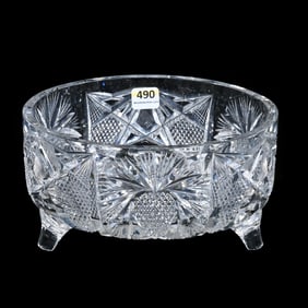 Fern Bowl, Three Feet, American Brilliant Cut Glass