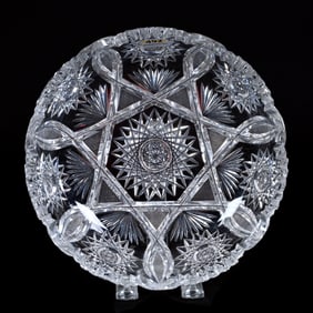 Low Bowl, American Brilliant Cut Glass, Dauntless Pattern By Bergen