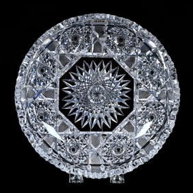 Low Bowl, American Brilliant Cut Glass, Pattern Resembles Electra By Straus