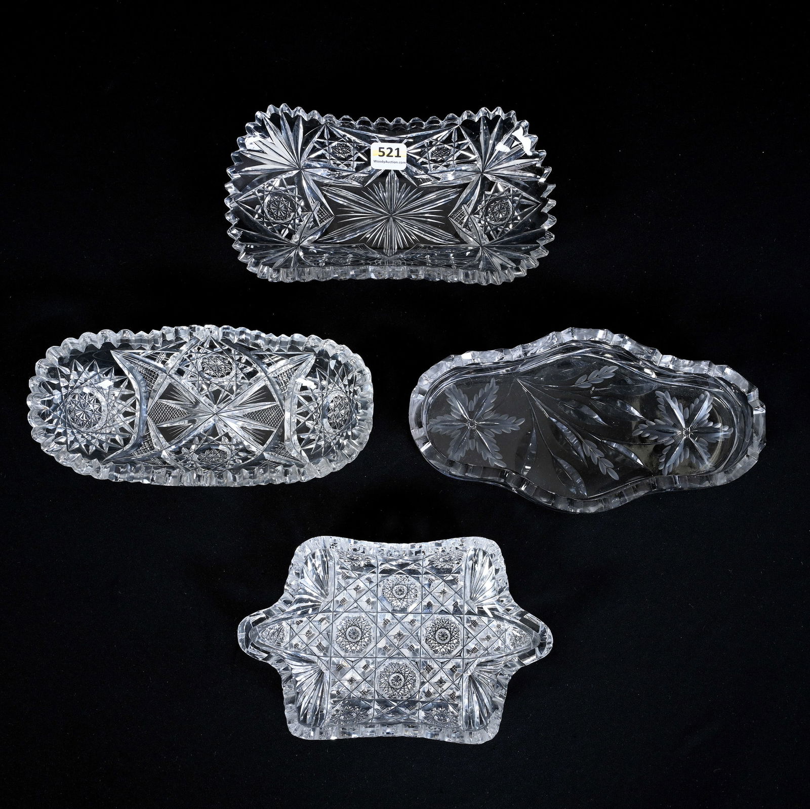(4) Relish Dishes, American Brilliant Cut Glass (1 of 4)