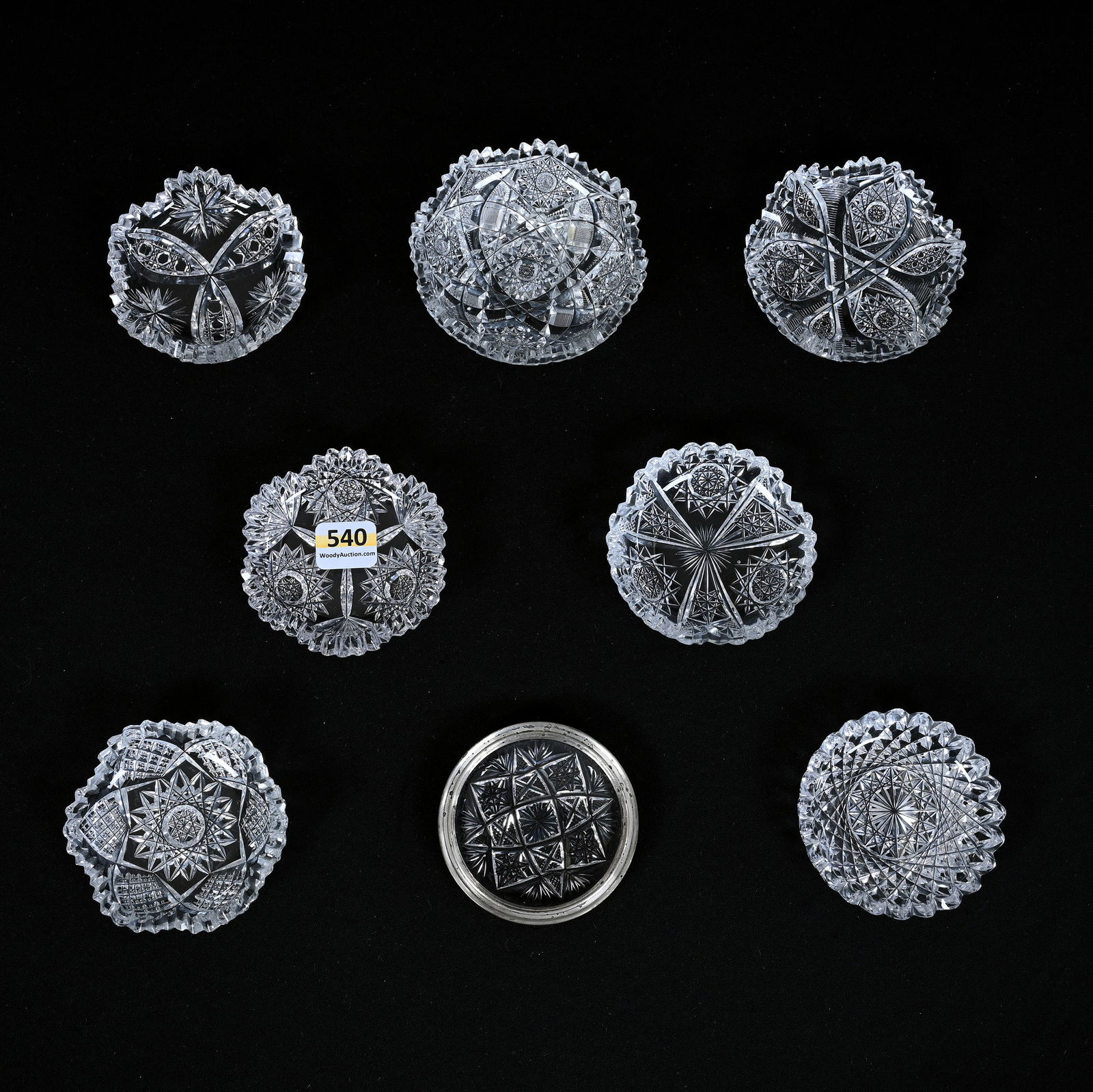 (8) Assorted Butter Pats, American Brilliant Cut Glass, Various Patterns And Sizes (1 of 5)